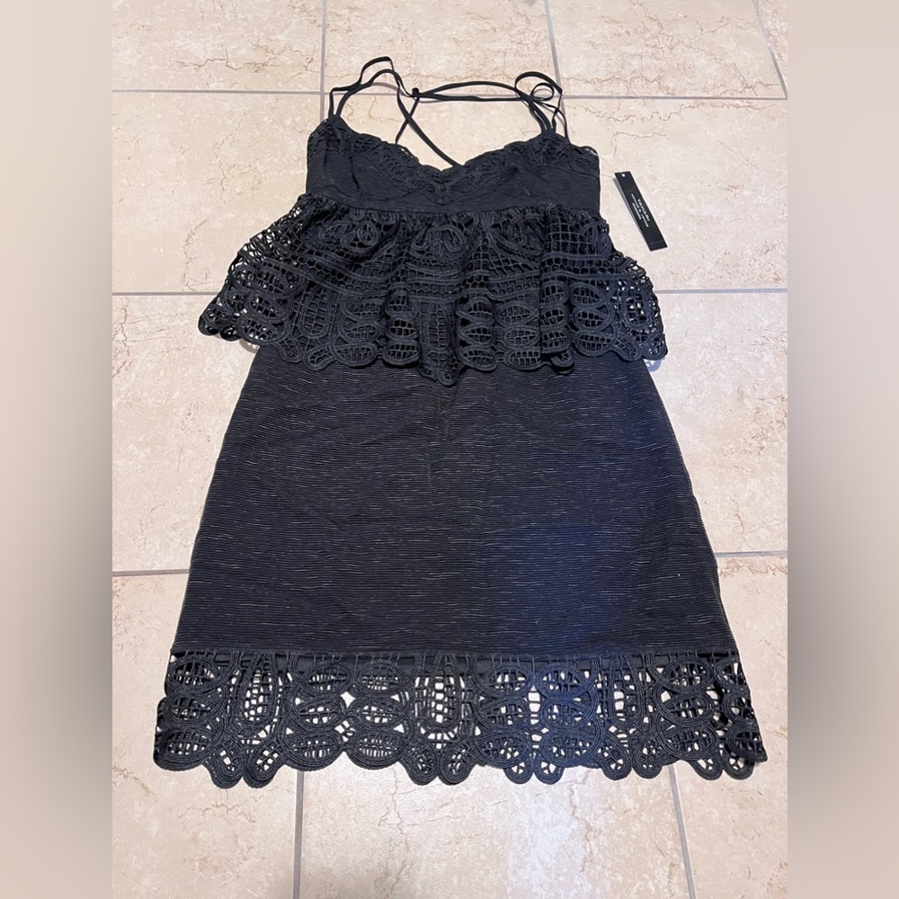 Tahari Black Lace Mini Dress 2